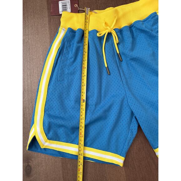 Mitchell & Ness Men’s Branded Game Day Shorts size Small Blue Yellow NWT - Picture 8 of 9